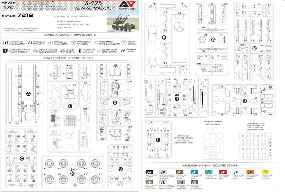 A&A Models 7218 1/72 scale Maz-543 Neva S125 